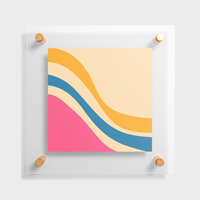 Obink - Minimalistic Colorful Wavy Retro Design Art Pattern Floating Acrylic Print