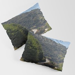 The Road to Nowhere | Idyllic Summer Photograph of an Island Road in Nature | Greek, South of Europe Pillow Sham