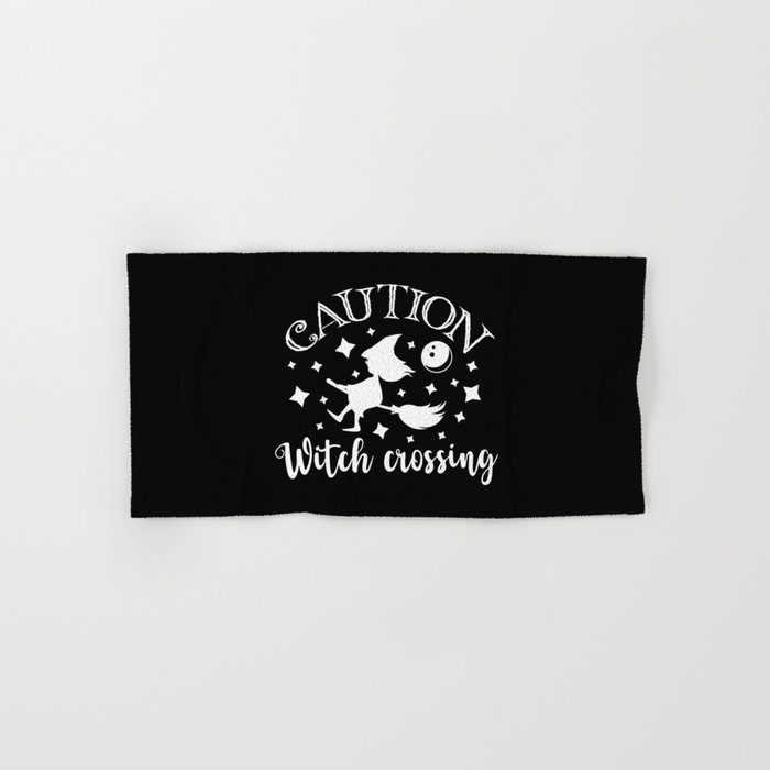 Caution Witch Crossing Halloween Funny Cute Hand & Bath Towel