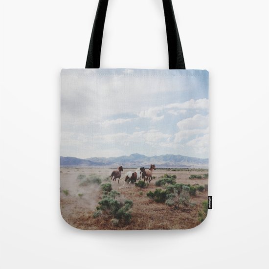 Running Horses Tote Bag