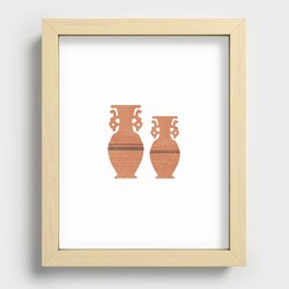Greek Pottery 37 - Amphorae - Terracotta Series - Modern, Contemporary, Minimal Abstract - Sienna Recessed Framed Print