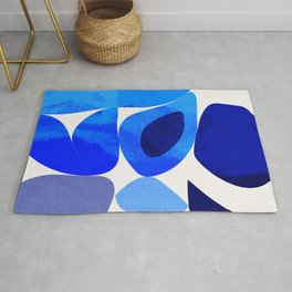 mid century modern organic blue 2 Rug | Minimalist, Ocean, Painting, Interior, Acrylic, Color, Art, Watercolor, Blue, Shapes 