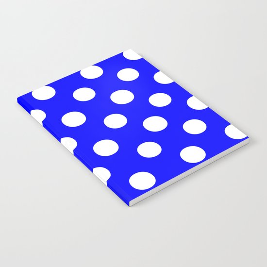 Polka Dots (White/Blue) Notebook