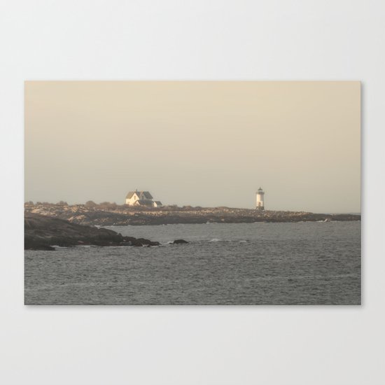 Hazy Straitsmouth lighthouse Canvas Print