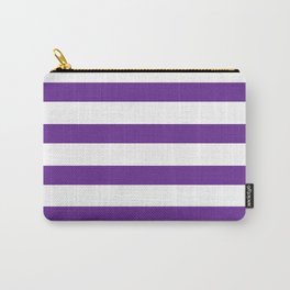 Grape Purple Stripes on White Carry-All Pouch