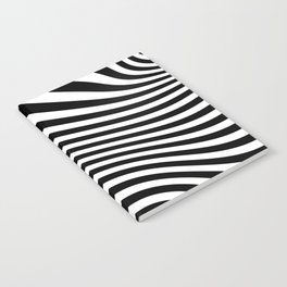 Retro Shapes And Lines Black And White Optical Art Notebook