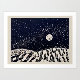 Moon over New Mexico Art Print