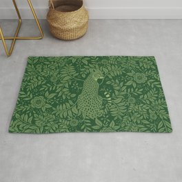 Spring Cheetah Pattern - Forest Green Area & Throw Rug