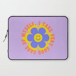 I take very good care of myself - cute self care smiley flower Laptop Sleeve