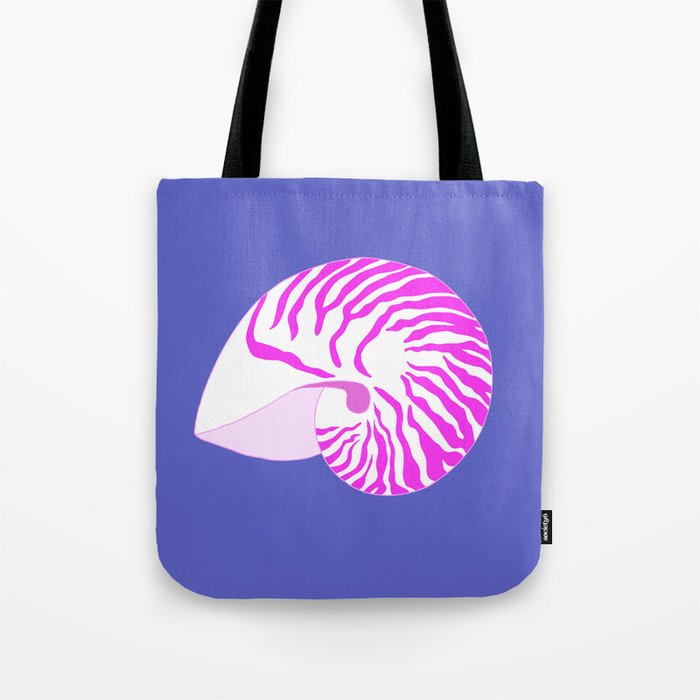 Purple Nautilus Shell Tote Bag