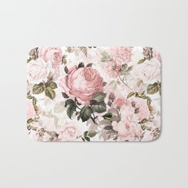 Vintage & Shabby Chic - Sepia Pink Roses  Badematte | Cottagecore, Hygge, Botanical, Floral, Retro, Flowers, Pink, Bohemian, Rose, Roses 