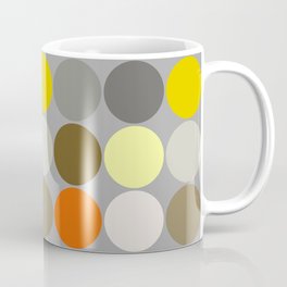 Mid-Century Giant Dots, Gray, Gold and Orange Coffee Mug