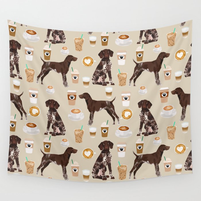 German Shorthair Pointer Dog Breed Custom Pet Portrait Coffee