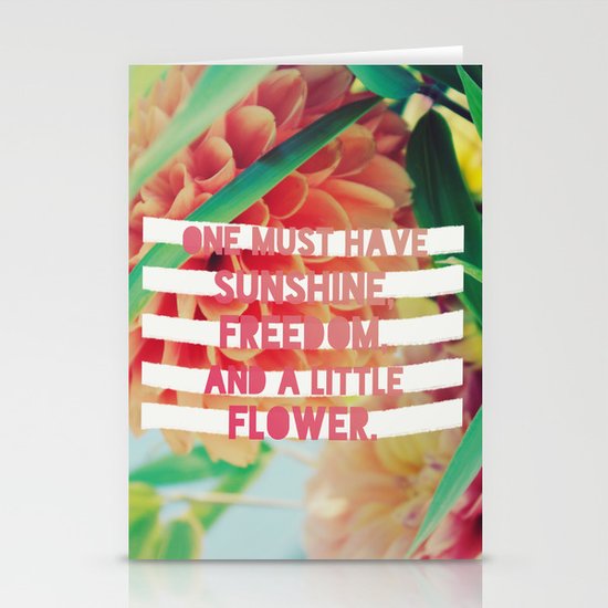 Sunshine//Freedom//Flower Stationery Cards