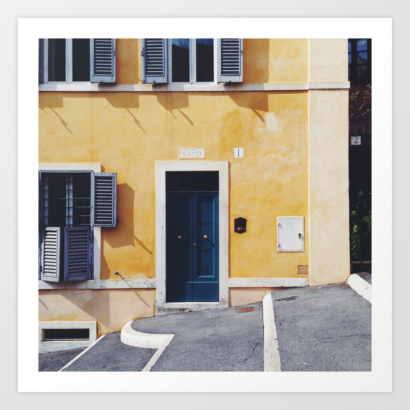 Italy Rome Print Travel Wall Art Home Decor Yellow Square Prints Sale Art Print By Josephinemok Society6,Wall Decoration Ideas At Home With Paper