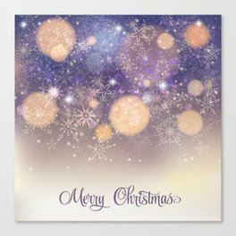 Christmas Pattern Snowflake Glittery Wishes Canvas Print