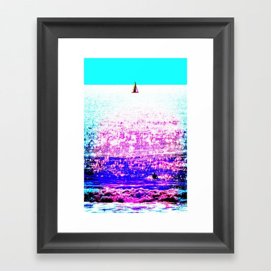 Sailboat and Swimmer (2d) Framed Art Print