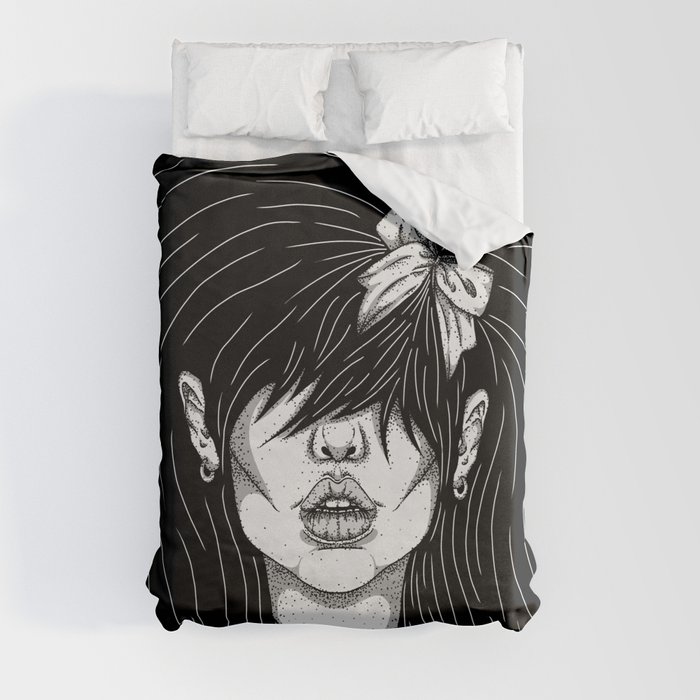 Girl With a Ribbon  Duvet Cover