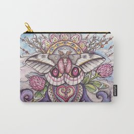 Pink Clovered Moth Carry-All Pouch