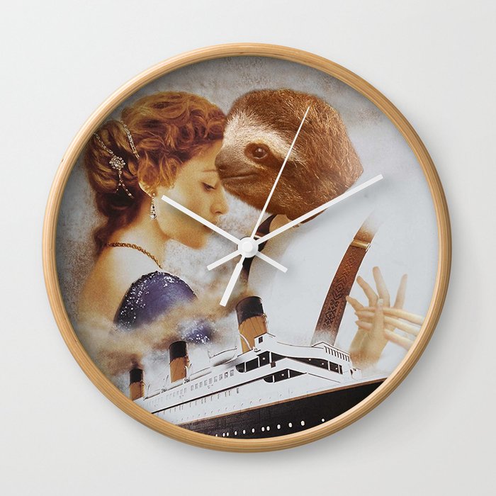 Sloth as Jack Dawson Wall Clock by King of Mashups | Society6