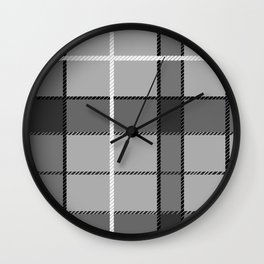 Gray Plaid Wall Clock