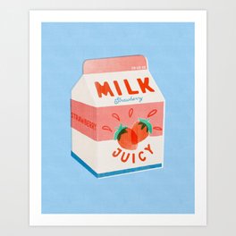 Strawberry Milk Art Print