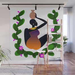 African woman with a vessel Wall Mural
