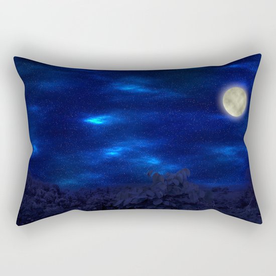Boga Lake, Bandarban || Bangladesh (Moonlight) Rectangular Pillow