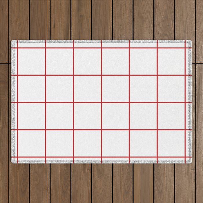 red grid Outdoor Rug