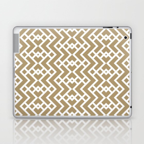 Brown and White Tessellation Line Pattern 25 - 2022 Popular Colour There's No Place Like Home 0318 Laptop & iPad Skin