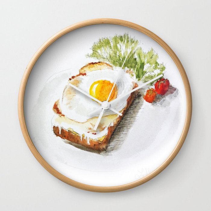 egg toast Wall Clock