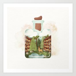 FOREST LIBRARY Art Print