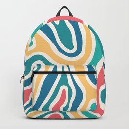 Abstract Retro Topographic Print - Vintage colors Backpack