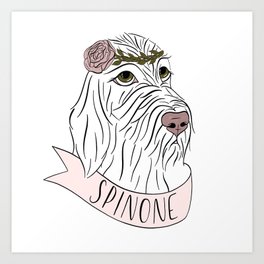 Spinone Italiano with a flower crown Art Print