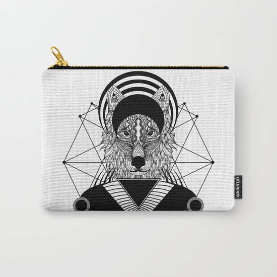 Zentangle Wolf Carry-All Pouch
