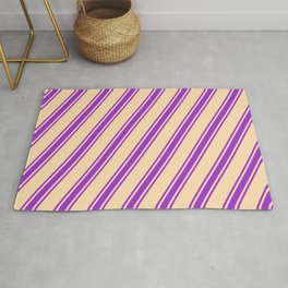 [ Thumbnail: Tan and Dark Orchid Colored Lines/Stripes Pattern Rug ]