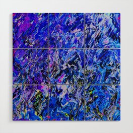 Abstract Colours Collide in Amethyst and Melt Wood Wall Art