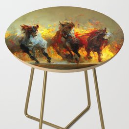 Flaming Horses Side Table
