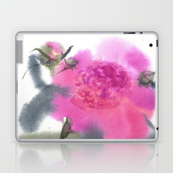 Red and pink peony Laptop & iPad Skin