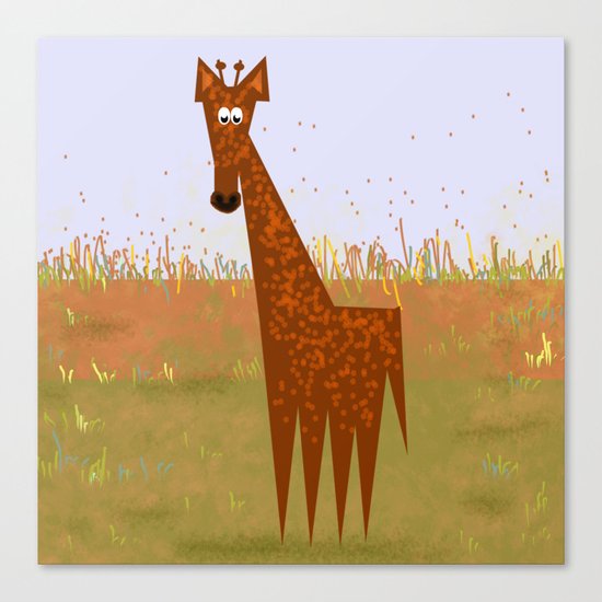 Giraffe on the savannahs Canvas Print