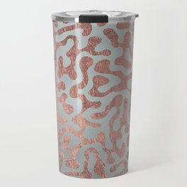 Modern Elegant Abstract Rose Gold Silver Pattern Travel Mug