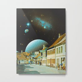 Vila Estrela - Space Collage, Retro Futurism, Sci-Fi Metal Print