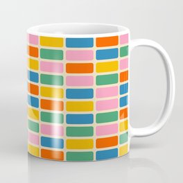 Color Grid Colorful Retro Modern Geometric Mini Pattern in Rainbow Pop Colors Mug