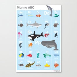 Marine ABC - Ocean Alphabet Canvas Print