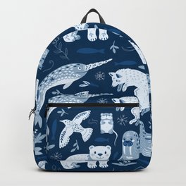 Arctic nature Backpack | Animal, Polar, Drawing, Cold, Snow, Pattern, Character, Unicorn, Bear, Bird 