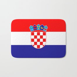 Flag of Croatia Bath Mat | Red, Pattern, Blue, Yugoslavia, Croatia, Chessboars, Hrvatskazastava, Croatianflag, Croatian, White 