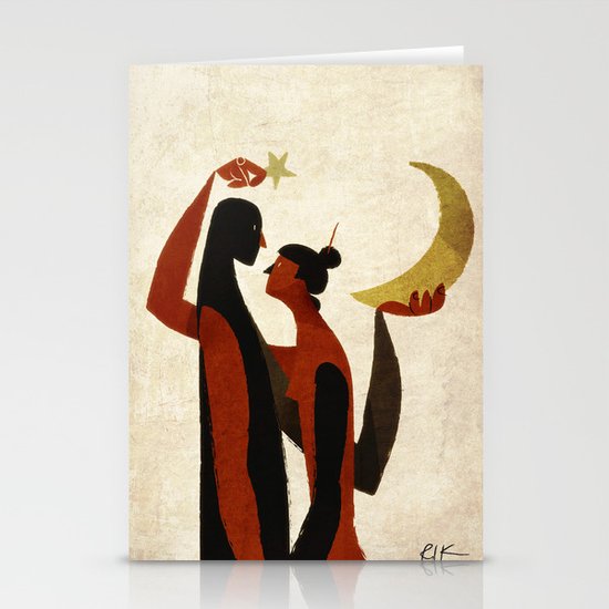 celestial bodies Stationery Cards