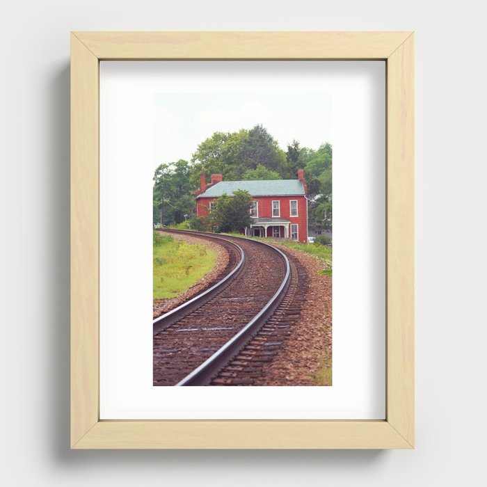 Jonesborough, Tennessee - Curved Train Tracks 2008 Recessed Framed Print