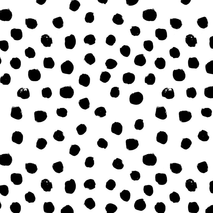 Preppy Black And White Dots Minimal Abstract Brushstrokes Painting