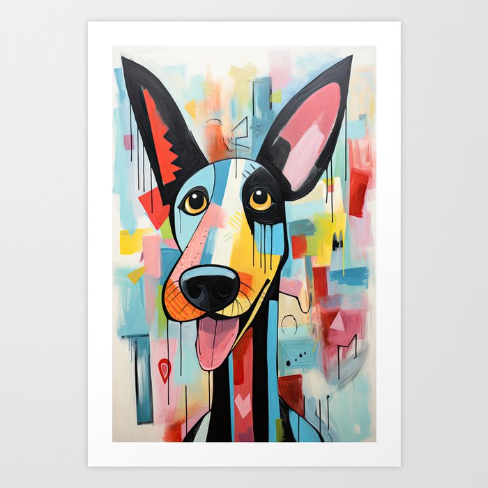 Abstract Smiling Dog Art Print